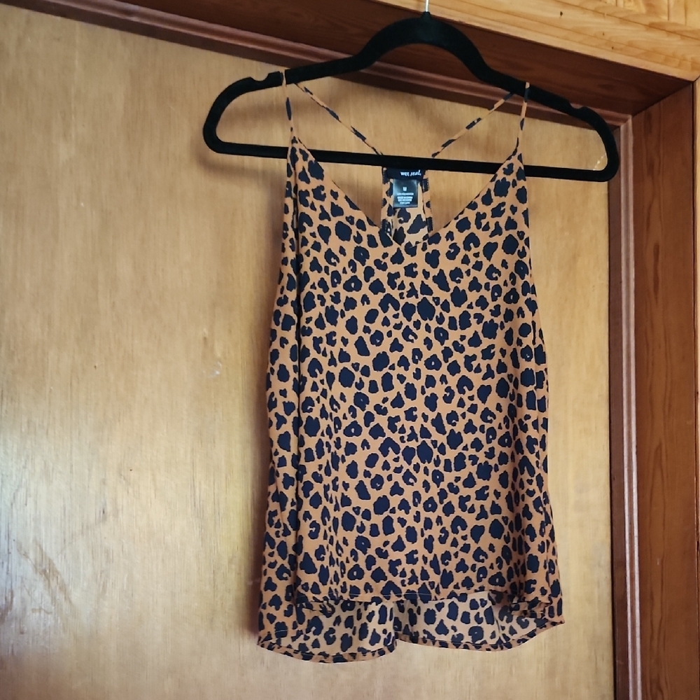 Leopard Print Spaghetti Strap Top